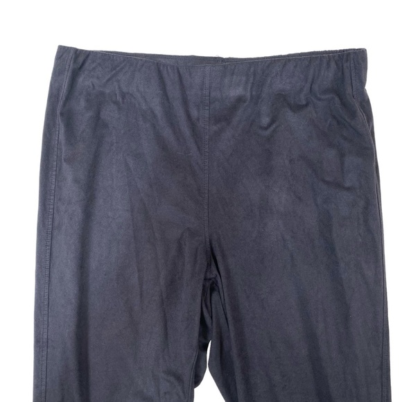 Versona Women Large Lounge Pants Ankle Black Pull On Stretch Velvety Comfy‎ - Picture 2 of 14